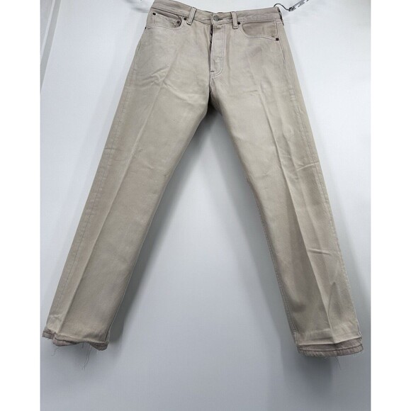 VINTAGE Levi's 501 Jeans Mens 33x29 White Denim Straight Button Fly 90s USA - Picture 1 of 14